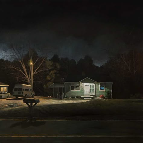 Alberto Ortega - Design Crush Alberto Ortega, Suburban Gothic, Midwest Gothic, Midwest Emo, Spanish Painters, Southern Gothic, Liminal Spaces, Baseball Game, Night Aesthetic