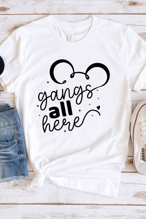 My #etsy shop: Gangs All Here Shirt, Mickey Mouse Shirt, Disney Ears Shirt, Disney Shirts, Disneyworld Vacation Tshirt, Gift For Son Daughter, Disney Squad https://etsy.me/3Ee1FvS #shortsleeve #crew #disneyshirts #disneyshirt #disneyfamilyshirts #disneytripshirt #disneyfamilyshirt #disneytshirt #disneylandshirt Disney Crew Shirts, Mickey Mouse Tshirt Design, Disney Dance Shirts, Epcot Family Disney Shirts, Large Group Disney Shirts, Disney Nationals Cheer Shirts, Disney Shirts For Family Matching Funny, Disneyworld Shirts For Family, Mickey Mouse Shirts Family