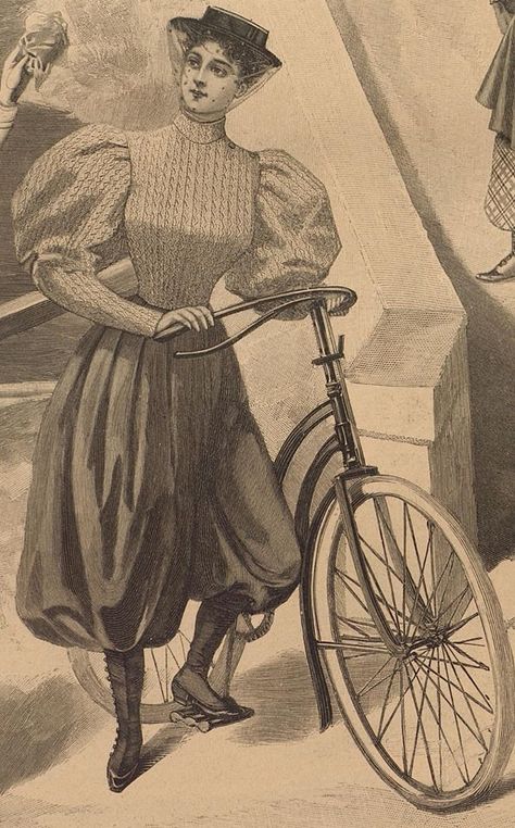 Der Bazar 1895 Edwardian Bicycle Outfit, Edwardian Sportswear, Victorian Sportswear, Steampunk Apothecary, Lady Adventurer, Bike Outfit, Antique Bicycles, Biking Outfit, Edwardian Dress