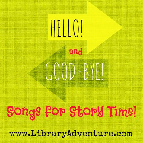 Opening and Closing or Hello and Goodbye songs are staples of Story Time! In addition to being fun they provide structure for your group. I usually keep my beginning and ending songs the same every... Songs For Story, Goodbye Songs, Library Storytime, Kindergarten Library, Preschool Library, Hello Song, Library Lesson Plans, Library Media Specialist, Elementary School Library