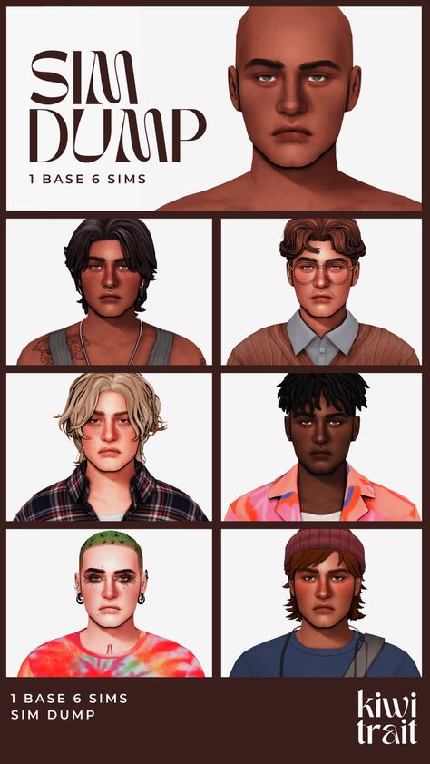 1 base 6 sims - a sim dump | Patreon Brunette Bangs Long Hair, Sims 4 Patreon, Sims 4 Family, Tumblr Sims 4, Packing Clothes, Sims 4 Gameplay, Sims 4 Teen, Sims 4 Characters, Sims 4 Cc Furniture