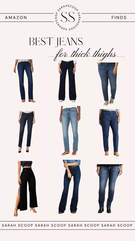 Jeans are a staple in every wardrobe, offering versatility and comfort. Here's the scoop on the best jeans for thick thighs! Jeans For Size 12, Thick Thigh Outfits Jeans, Jeans For Saddlebags, Clothes For Muscular Women, Best Jeans For Curvey Women, Thick Thigh Jeans, Pants For Heavy Thighs, Best Curvy Jeans, Best Jeans For Thick Thighs