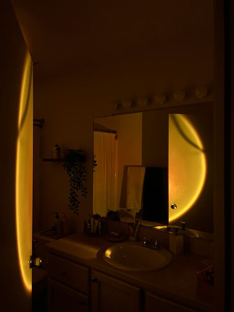 Bathroom
Interior decorating
Warm light
Ambience
Vibe Room With Sunset Lamp, Sunset Lamp Bathroom, Lamp In Bathroom, Sunset Lamp Aesthetic, Sunset Bathroom, Aesthetic Sunset Lamp Pictures, Sunset Lamp Night Lights, Uni House, Sun Lamp