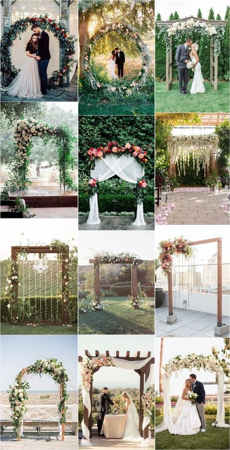 Simple Wedding Arch, Wedding Arch Rustic, Wedding Arches, Wedding Arch Flowers, Wedding Altars, Simple Wedding Hairstyles, Rose Garland, Home Wedding Decorations, Marriage Ceremony