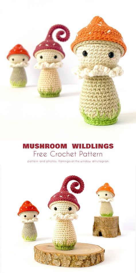 Mushroom And Fairy, Crochet Fairy, Crochet Mushroom, Crochet Animals Free Patterns, Crochet Plant, Crochet Design Pattern, Crochet Amigurumi Free Patterns, Crochet Amigurumi Free, Crochet Fall