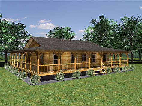 Custom - Patterson House With Wrap Around Porch, Homes With Wrap Around Porches, Timber Frame Home Plans, Small Farmhouse Plans, Log Cabin Floor Plans, Small Cabin Plans, Log Home Floor Plans, Porch Plans, Log Home Plans