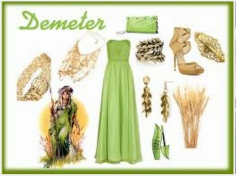 Demeter Costume, Demeter Greek Goddess, Greece Goddess, Rockstar Costume, Disney Princess Inspired Outfits, Percy Jackson Outfits, Princess Inspired Outfits, Girl Group Costumes, Pop Culture Fashion