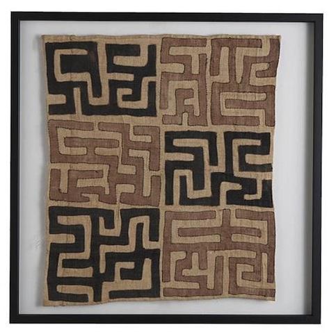 Design Sleuth: Framed Kuba Cloth as Decor: Remodelista Eclectic Artwork, Sculpture Textile, Kuba Cloth, African Decor, African Textiles, African Pattern, Wow Art, African Design, African Fabric