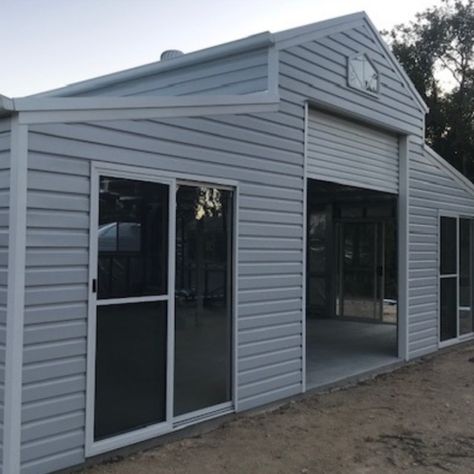 American Barn in Shale Grey is the ultimate example of a shed in your backyard that would lend itself to either a Coastal or Hamptons look Home Office, Outdoor Living, Shale Grey, American Barn, Barns Sheds, Space Saving Solutions, Space Saving, The Hamptons, Shed