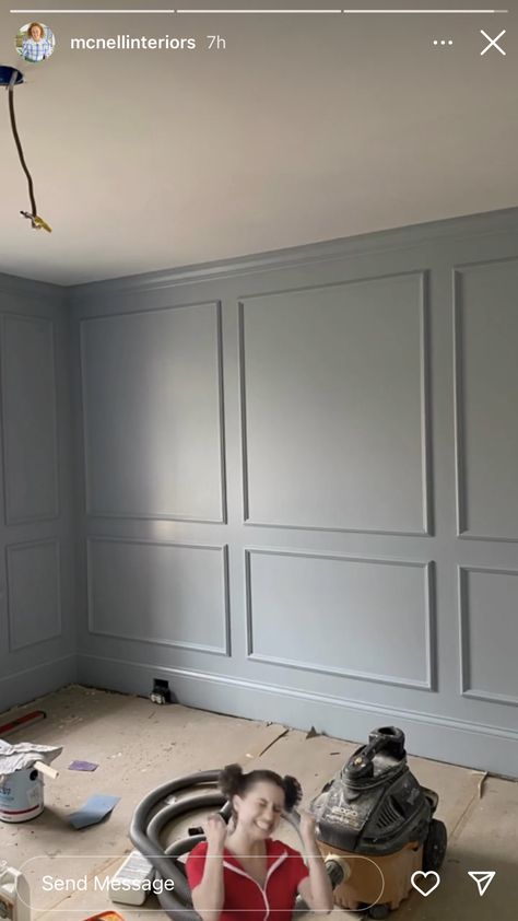 Paneling Dining Room Wall, Sitting Room Wall Panelling, Easy Waynes Coating Ideas, Statement Wall Panelling, Wayne’s Coating Wood, Chairrail Wainscoting Bedroom, Panelling Full Wall, Wayne’s Coating Bedroom, Painted Paneling Living Room