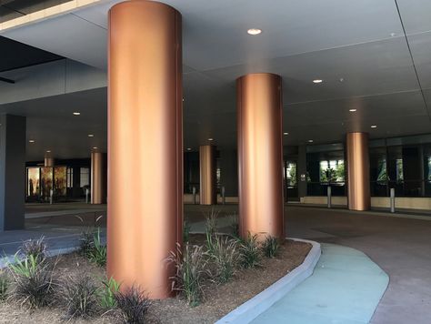 Columns - Moz Designs | Decorative Metal and Architectural Products Mall Landscape, Architecture Canopy, Column Decoration Ideas, Columns Interior, Column Cladding, Modern Column, Exterior Columns, Column Decoration, Ceiling Cladding