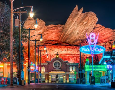 Town of Radiator Springs, via Flickr.  So beautiful. Future Environment, Cars The Movie, Car Town, Disney Cars Wallpaper, Radiator Springs, Cars Disney, Cars Land, Cars Wallpaper, Spring Wallpaper