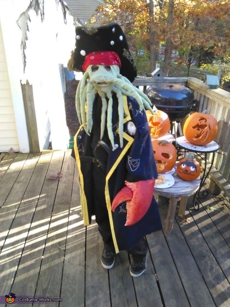 Davy Jones Costume, Davey Jones, Styrofoam Head, Halloween Costumes 2016, Liquid Latex, Homemade Costume, Costume Works, Halloween Costume Contest, Davy Jones