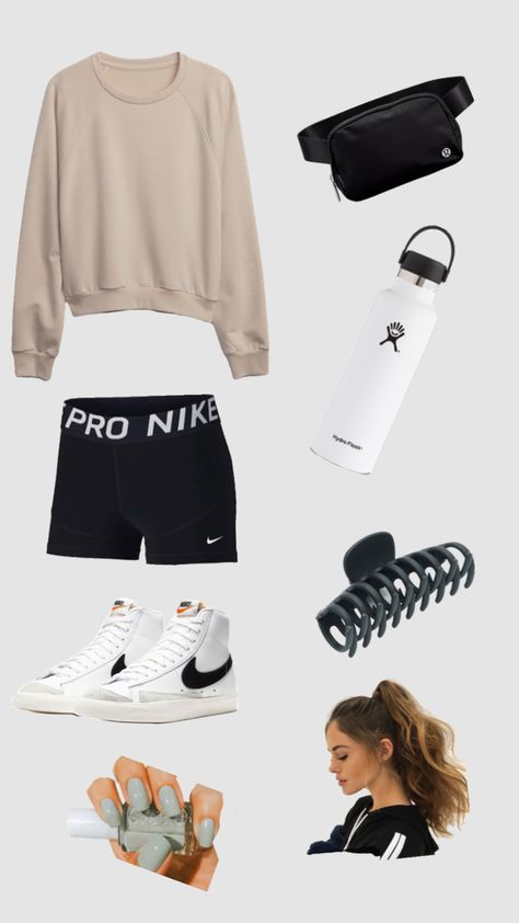 #fitspo#nikeproshorts#sporty#uhmm #outfitinspo Nikeproshorts Outfit, Summer Sporty Outfits, Sporty Summer Outfits, Mood Bored, 2023 Mood, Outfit Baddie, Casual School Outfits, Fit Ideas, School Fits