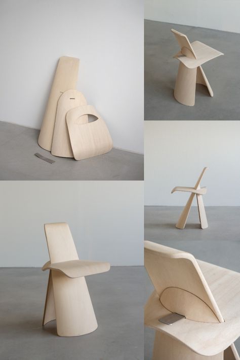 Flexible Furniture Design, Foldable Chair Design, Minimalistic Chair, Weird Furniture, Flexible Furniture, Wood Chair Design, Modular Chair, Minimalist Chair, Unique Furniture Design