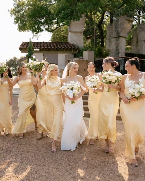 Pastel Yellow Bridesmaid, Pastel Yellow Bridesmaid Dresses, Pale Yellow Bridesmaid Dresses, Pale Yellow Weddings, Light Yellow Weddings, Yellow Wedding Colors, Pastel Bridesmaids, Yellow Wedding Dress, Yellow Bridesmaid