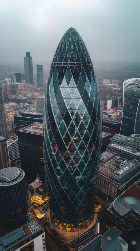 Discover and download free images Misty Majesty: The #Gherkin Tower Looms Above London’s Skyline https://aifusionart.com/misty-majesty-the-gherkin-tower-looms-above-londons-skyline/?utm_source=facebook&utm_medium=social&utm_campaign=ReviveOldPost #Foggy The Gherkin, Highrise Buildings, The Gherkin London, Gherkin London, Highrise Buildings Concept, London Skyscrapers At Night, Fusion Art, York Minster, London Skyline