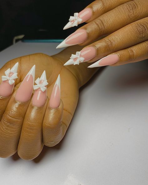 If it’s not slicing and dicing then it’s not a stiletto 🎀💅 French Tip Acrylic Nails Stiletto, French Tip Nails Stiletto, Stiletto Nails French Tip, Stiletto Nails French, Stiletto French Tip, Nails With White French, Acrylic Stiletto Nails, White Stiletto Nails, White French Tips