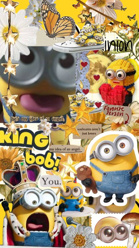 #kingbob #moodboard #love #aesthetic Bob Wallpaper Minion, Minions Bob Wallpapers, Minion Homescreen, King Bob Minion Wallpaper, Minion Lockscreen, Bob Minion Wallpaper, Minions Wallpaper Cute, Minion Aesthetic, Minion Background