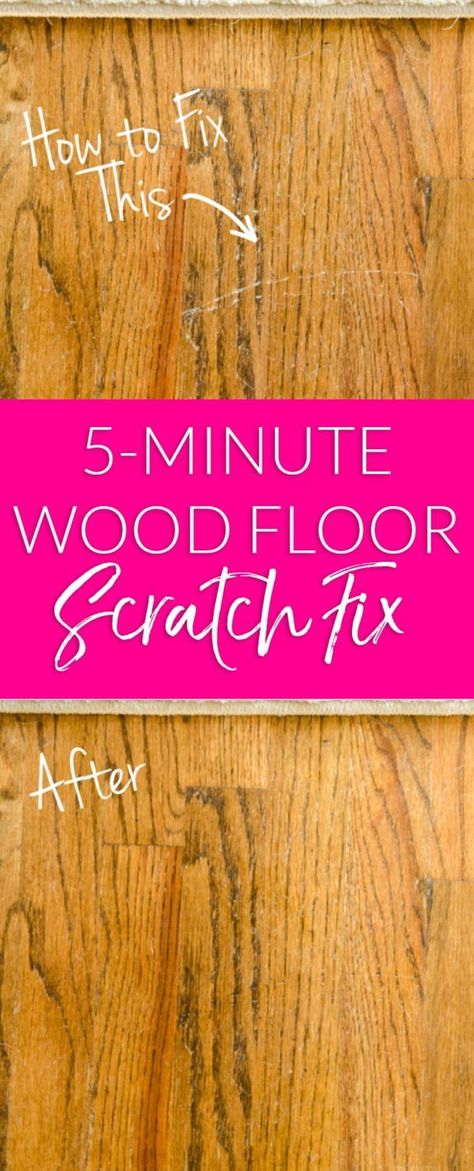 Scratches in your hardwood floors? Try this fast fix to repair your wood floors in minutes without sanding or expensive supplies! Hardwood Floor Scratches, Polished Habitat, Scratched Wood Floors, Wood Refinishing, Scratched Wood, Cleaning Wood Floors, Light Hardwood, Cleaning Lady, Light Wood Floors