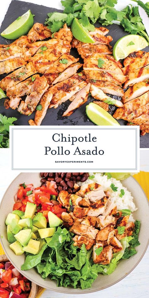 This simple Chipotle Pollo Asado comes together easily with a pollo asado marinade that is great on both chicken thighs, quarters and breasts! Chicken Asada, Pollo Asado Marinade, Grilled Chicken Thighs Marinade, Pollo Asado Recipe, Pollo Asada, Asado Recipe, Pretzel Crusted Chicken, Chicken Thigh Marinade, Gf Dinner