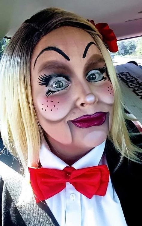 Ventriloquist Makeup, Halloween Beauty Makeup, Dummy Doll, Ventriloquist Dummy, Makeup Effects, Cute Halloween Makeup, Halloween Beauty, Doll Halloween Costume, Mehron Makeup