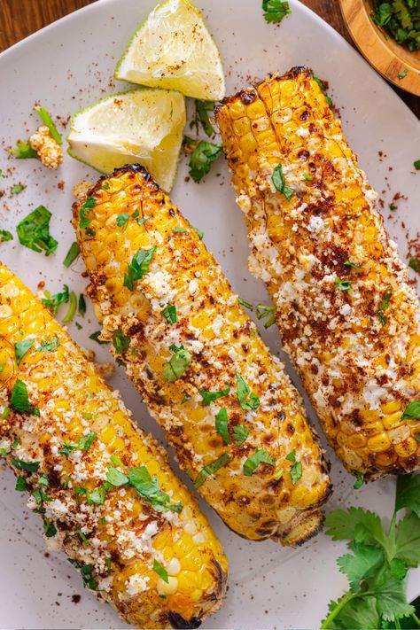 Corn On The Con, Cotija Cheese Recipes, Corn Esquites, Grilled Street Corn, Corn Elote Recipe, Corn Dinner, Mexican Corn Recipes, 2024 Energy, Creative Dishes