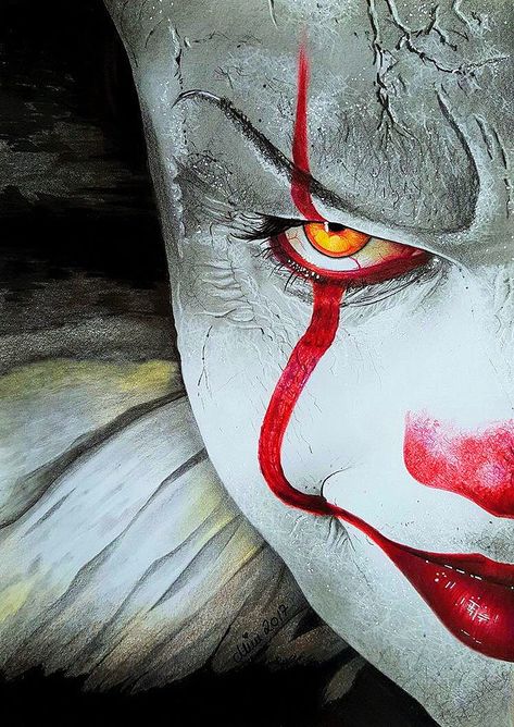 Penny Wise Clown, Es Pennywise, Bill Skarsgard Pennywise, Marshmello Wallpapers, Halloweenský Makeup, Black Crayon, Horror Drawing, Clown Horror, Clown Tattoo