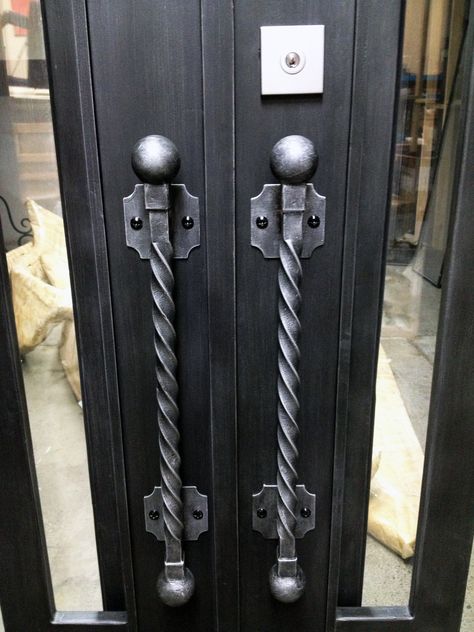 Adoore Iron Designs | Quality Melbourne Wrought Iron | Wrought Iron Door Handles and Pulls Melbourne Iron Gate Door, Iron Door Handles, Colonial Interior Design, Wrought Iron Door, Metal Doors Design, Door Handle Design, Stylish Doors, Wrought Iron Design, Gate Handles