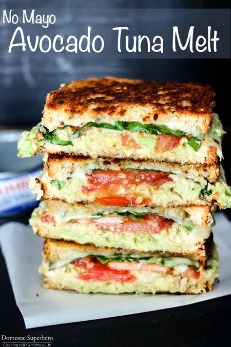 Pescatarian Recipes Healthy, Tuna Melt Recipe, Avocado Tuna, Pescatarian Diet, Dessert Chef, Pescetarian Recipes, Resep Seafood, Melt Recipe, Resep Diet