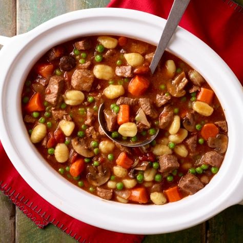 Crockpot Beef And Gnocchi Stew, Gnocchi Beef Stew, Gnocchi Stew, Beef And Gnocchi, Easy Slow Cooker Beef Stew, Beef And Ale Stew, Slow Cooker Beef Stew Easy, Kroger Recipes, Slow Beef Stew