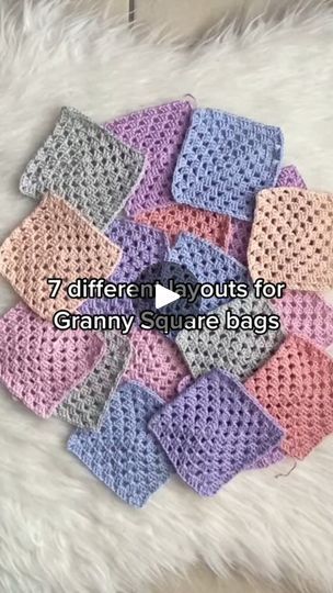 Granny Square Purse Layout, Granny Square Bag Layout, Bag Layout, Granny Square Bags, Square Purse, Granny Square Bag, Square Bag, Diy Handmade, Granny Square