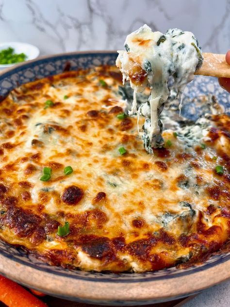 Ultimate Hot Spinach Dip Hot Spinach Dip Recipe, Baked Spinach Dip, Best Spinach Dip, Spinach Cheese Dip, Spinach Dip Easy, Hot Spinach Dip, Creamy Spinach Dip, How To Make Spinach, Spinach Dip Recipe