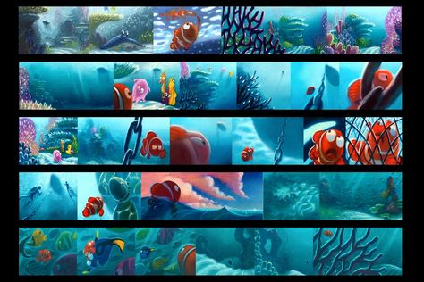 nemo storyboard Storyboard Animation, Storyboard Drawing, Animation Disney, Animation Storyboard, Color Script, Disney Concept Art, Disney Colors, Art Disney, Finding Nemo