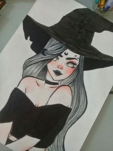 Tumblr Thoughts, Witch Sketch, Halloween Tumblr, Girl Drawing Easy, Witch Drawing, Dark Art Drawings, Halloween Drawings, Easy Drawings Sketches, Klaus Mikaelson