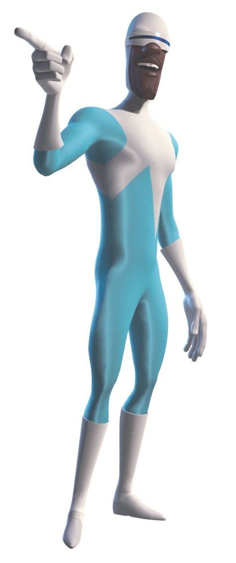 Incredibles Decorations, Blue Characters Cartoon, Guy Cartoon Characters, Frozone Incredibles, Hear Me Out Characters, Frozone Costume, Guy Cartoon, Sports Day Outfit, Incredibles Costume