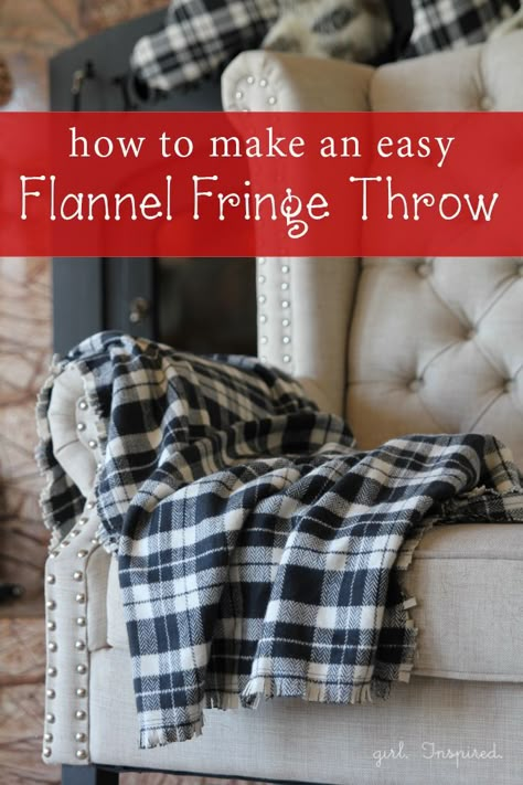 Diy Throws, Fringe Blanket, Crochet Bobble, Flannel Blankets, Fringe Throw, Diy Outfits, Machines Fabric, Blanket Diy, Winter Diy