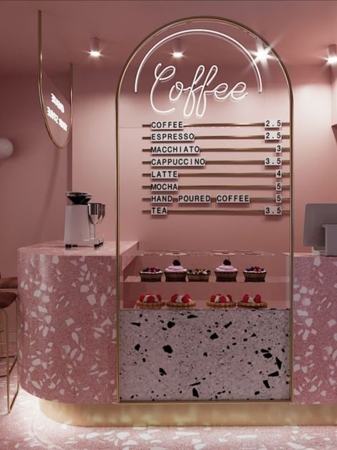 Pink Coffee Shop, Bakery Shop Design, Pink Cafe, Bakery Design Interior, Coffee Shop Interior Design, Bakery Decor, Rumah Minecraft, Coffee Shop Aesthetic, Cafe Shop Design