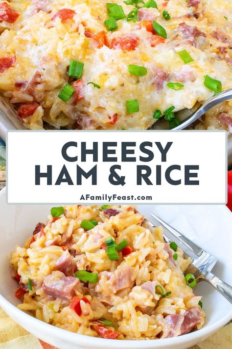 Ham Steak Dinner, Ham And Rice, Ham Rice, Recipes With Cooked Ham, Ham And Rice Casserole, Recipes Using Ham, Ham Steak Recipes, Ham Casserole Recipes, Ham Steak