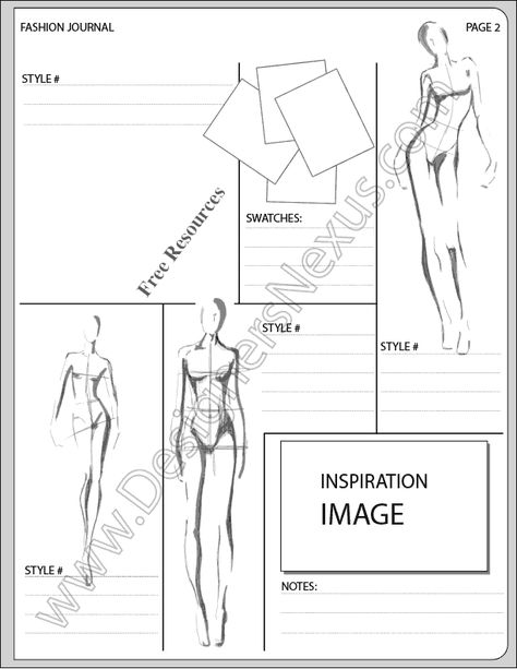 V15 Fashion Design Portfolio Layout Template - FREE high-quality download template for fashion sketchbook or portfolio layout Flat Sketches Fashion, Portfolio Layout Template, Design Portfolio Layout, Sketches Fashion, Architecture Portfolio Layout, Fashion Portfolio Layout, Fashion Design Books, Mood Board Template, Portfolio Template Design