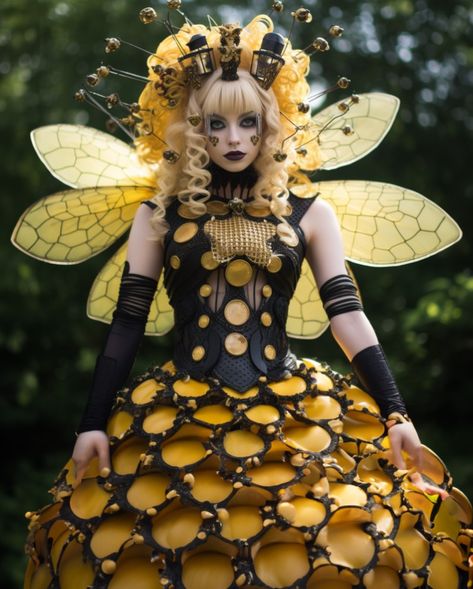 #fashionai #beehivefashion #beehive_competition #beefashion #beeinspired #beeinspiredclothing #ai #fashion #FashionEnthusiasts #DiscordCommunity #digitalfashion #aicompetition #fashioncompetition #FashionAiPro #web3 #nft #art #metaverse #aiart #aiartists #joinusnow Queen Bee Costume Diy Woman, Bee Themed Outfit, Bee Hive Costume, Bumble Bee Costume Women, Beehive Costume, Bee Cosplay, Insect Fashion, Bee Outfit, Erin Taylor