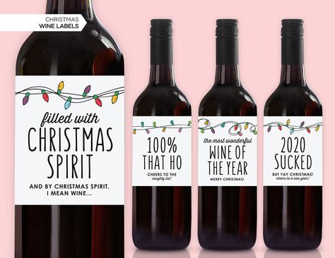 Or a funny holiday wine label you can put on their favorite blend so they can have their favorite wine *and* their favorite whine. Christmas Wine Bottle Labels, Holiday Wine Label, Christmas Wine Bottle, Bottle Labels Printable, Holiday Favors, Christmas Wine Bottles, Holiday Wine, Christmas Party Gift, Christmas Stationery