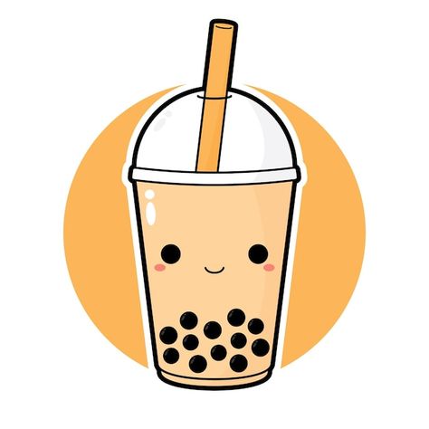 Cute kawaii taiwanese bubble milk tea ve... | Premium Vector #Freepik #vector #bubble-tea #pearl-tea #bubble-drink #thai-tea Tea Cup Drawing, Tea Vector, Tea Tattoo, Cartoon Bubbles, Tea Wallpaper, Tea Illustration, Bubble Tea Boba, Tea Logo, Bubble Milk Tea