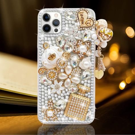 Guppy for iPhone any size Case Women Luxury 3D Bling Shiny Rhinestone Diamond Crystal Pearl Handmade Pendant Iron Tower Pumpkin Car Flowers Soft Protective Anti-Fall Case for iPhone 16 Pro Max Amazon Affiliate Diamond Accessories, Glitter Phone Cases, Iphone Style, Pearl Design, Sparkling Crystal, Handmade Pendant, Design Case, Great Christmas Gifts, Crystal Pearls