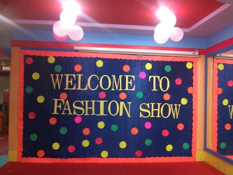 Kids fashion show decoration Fashion Show Preschool, Fashion Show Event Decor, Alphabet Fashion Show Kindergarten, Fashion Show Decoration, Fashion Show Decor, Kg1 Activities, Fashion Show Decorations Ideas, Alphabet Parade, Kindergarten Fashion