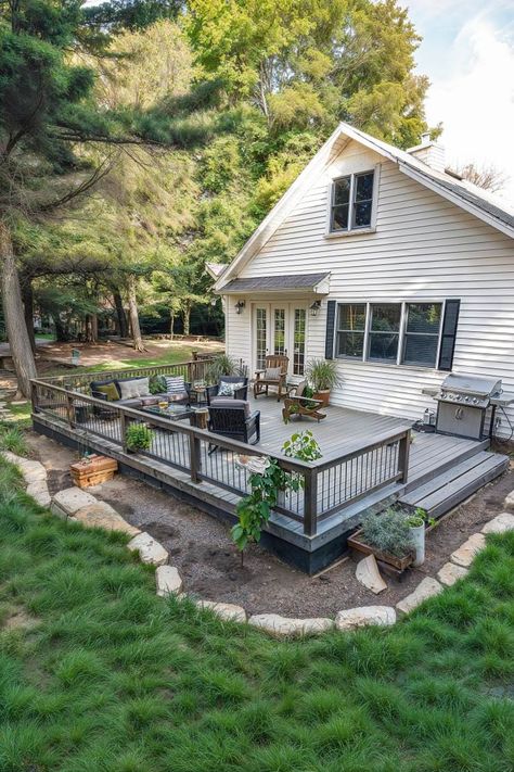 33 Stunning Patio Deck Ideas For Your Yard – BuildTuff USA Pergolas, Tuffblock Deck, Low Deck Designs, Patio Deck Ideas, Deck Blocks, Beautiful Flower Gardens, Small Backyard Decks, Front Yard Flowers, Dream Garden Backyards