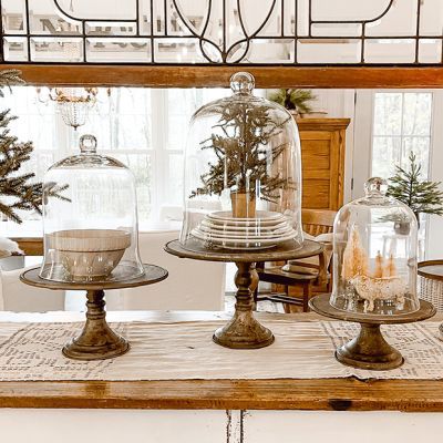 Diy Cloche Ideas, Cloches Decor Ideas, English Farmhouse Kitchen, Cloche Ideas, Glass Cloches, Cloche Decor, Shaped Couch, Fireplaces Ideas, Glass Bell Jar