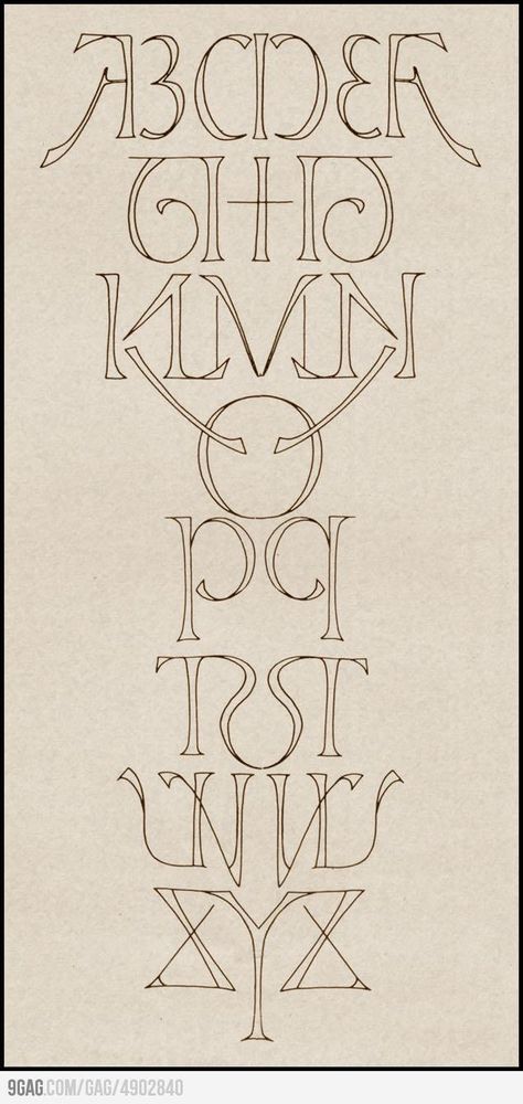 mirror alphabet - This is so creative and impressive.  I love that someone figured out how to do this. Art Noveau Drawings, Art Nouveau Typography, Typographic Pattern, Alfabet Font, Motifs Art Nouveau, Alfabet Letters, Graffiti Alphabet, Calligraphy Alphabet, Calligraphy Letters