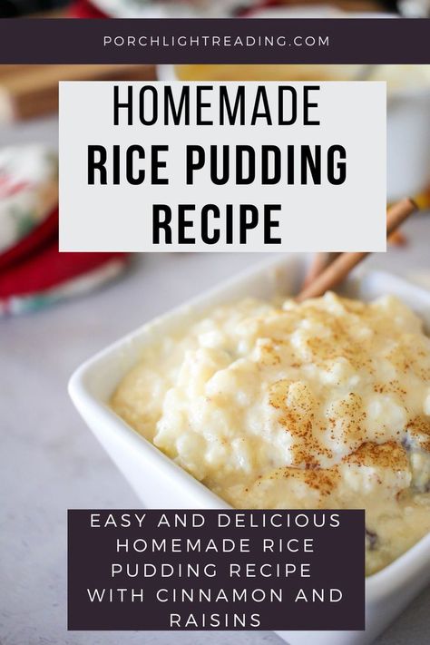 Rice Pudding With Raisins, Easy Rice Pudding Recipe, Creamy Rice Pudding Recipe, Rice Pudding Recipe Easy, Creamiest Rice Pudding Recipe, Homemade Rice Pudding, Easy Rice Pudding, Quick Soup Recipes, Rice Pudding Recipes