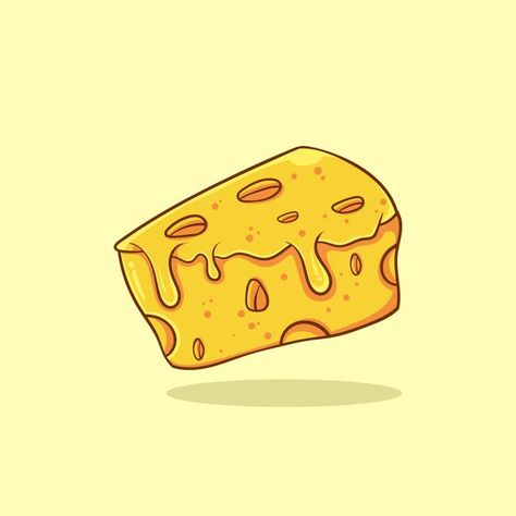 Cheese Illustration, Melted Cheese, Parmesan, Cheddar, Premium Vector, Cheese, Van, Yellow